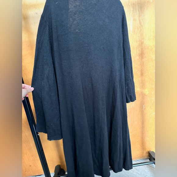 Viscose-Silk-Wool Long Black Cardigan - Picture 3 of 3